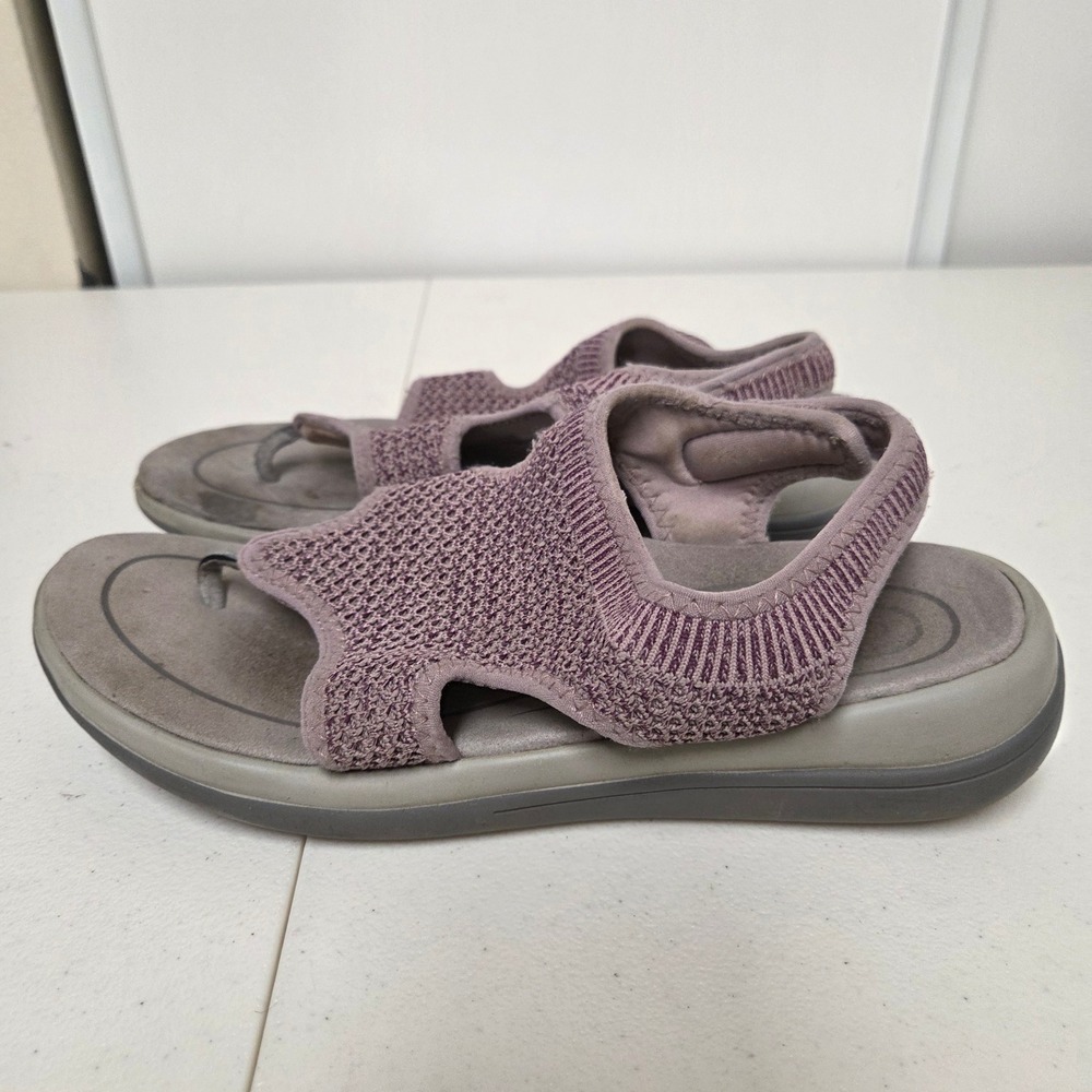OrthoFeet Malibu 938 Womens 10 Wide Purple Knit Orthopedic Thong Sandals